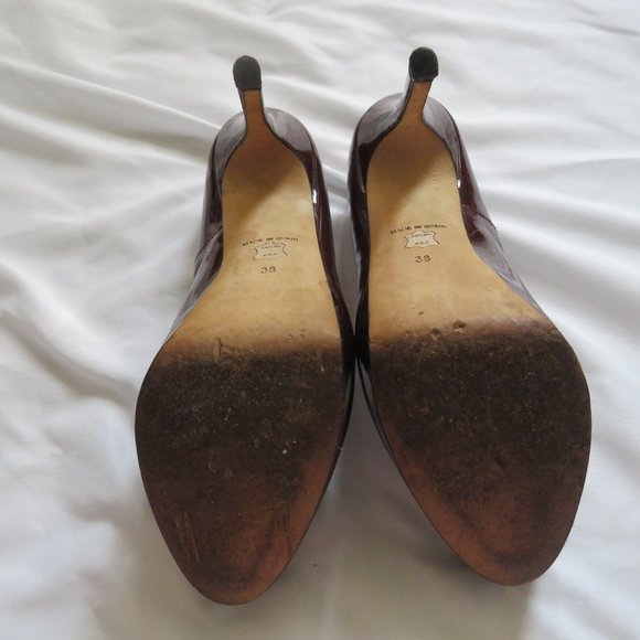 AllSaints Spitalfields  Burgundy Platform Heels - Picture 6 of 11